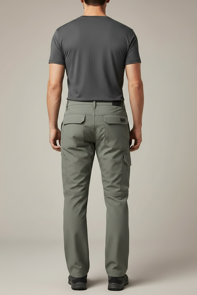 Pantalon Randonnée Homme Gris Cargo Tactique Imperméable - Kaki Polyester - vue 2