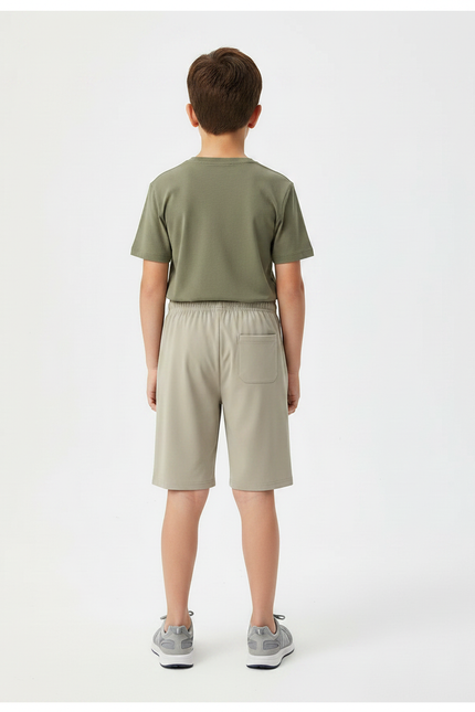 Pantalon Randonnée Court Beige Léger Enfant - Polyester - vue 2