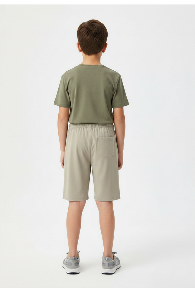 Pantalon Randonnée Court Beige Léger Enfant - Polyester - vue 2