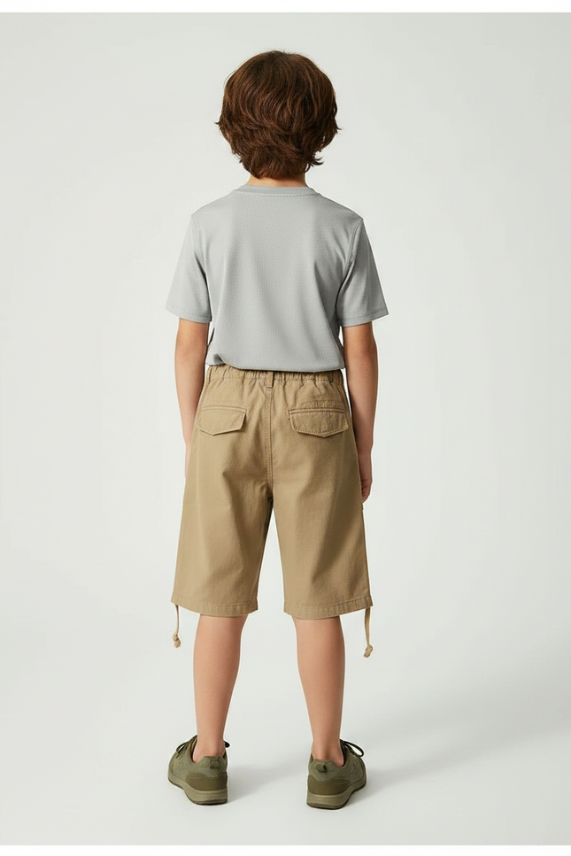 Pantalon Randonnée Kaki Cargo Multi-Poches Enfant - Toile - vue 2