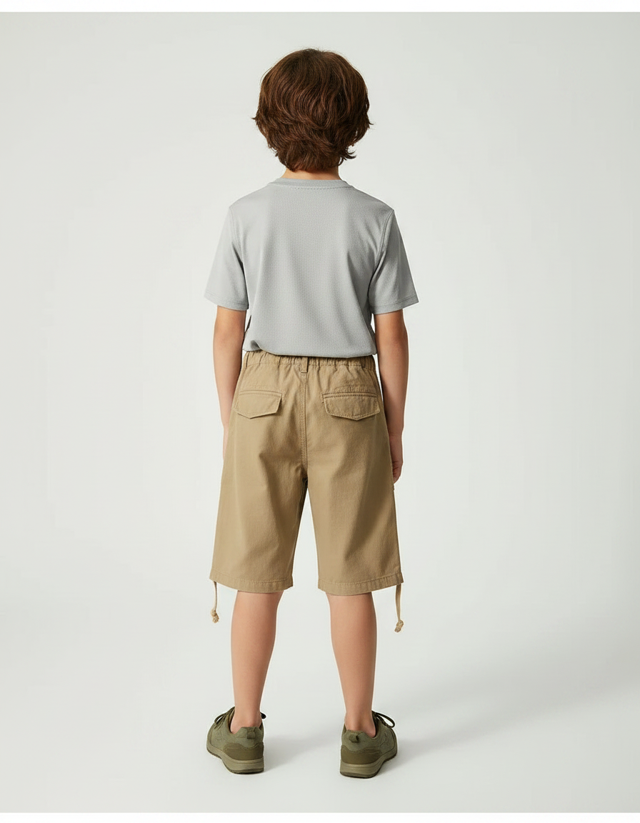 Pantalon Randonnée Kaki Cargo Multi-Poches Enfant - Toile - vue 2