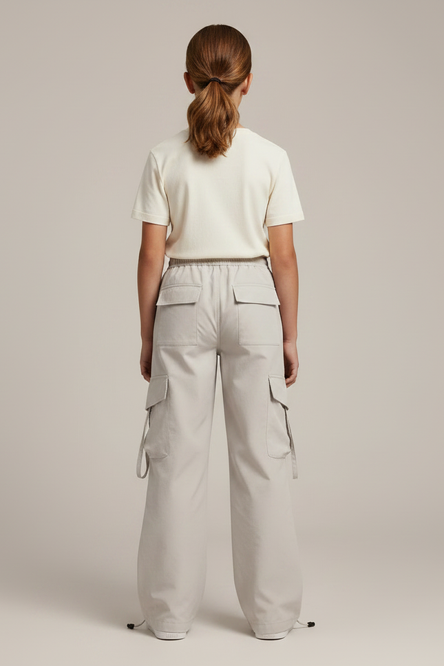 Pantalon Randonnée Gris Ample Multipoches Enfant - Polyester - vue 2