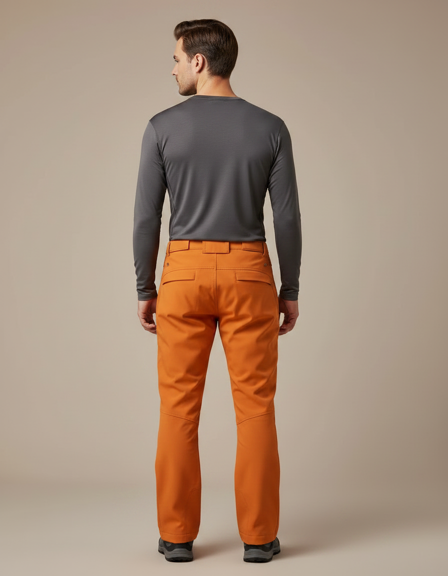 Pantalon Chaud Déperlant De Randonnée Neige - Orange Polyester - vue 2