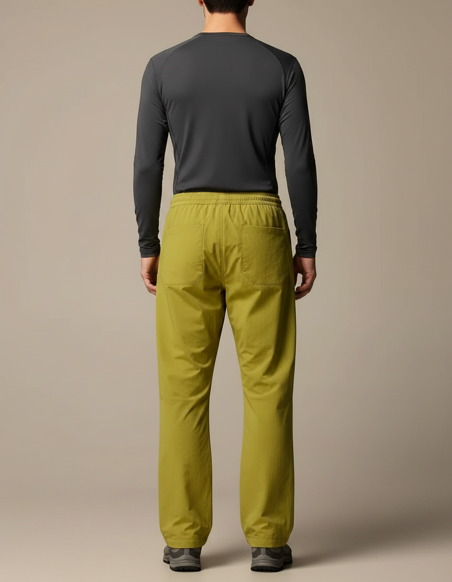 Pantalon Randonnée Vert Olive Ample Léger Sport Homme - Polyester - vue 2