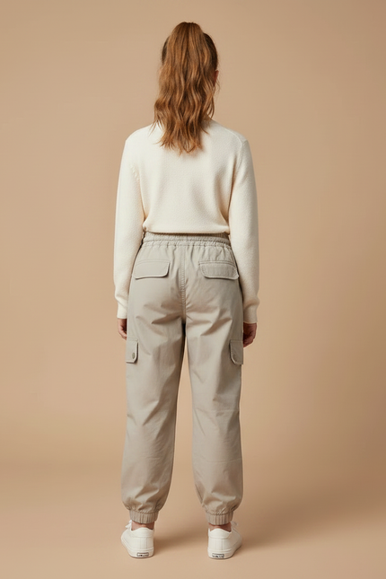 Pantalon Randonnée Beige Cargo Enfant Léger Décontracté - Polyester - vue 2