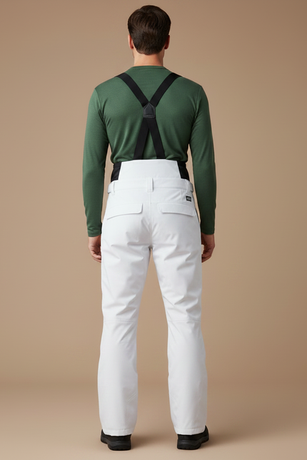 Pantalon Randonnée Blanc Droit Bretelles Imperméable Homme - Polyester - vue 2