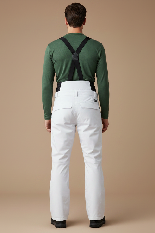 Pantalon Randonnée Blanc Droit Bretelles Imperméable Homme - Polyester - vue 2