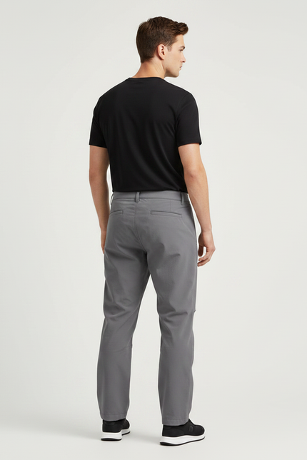 Pantalon Randonnée Gris Imperméable Coupe Droite Homme - Polyester - vue 2
