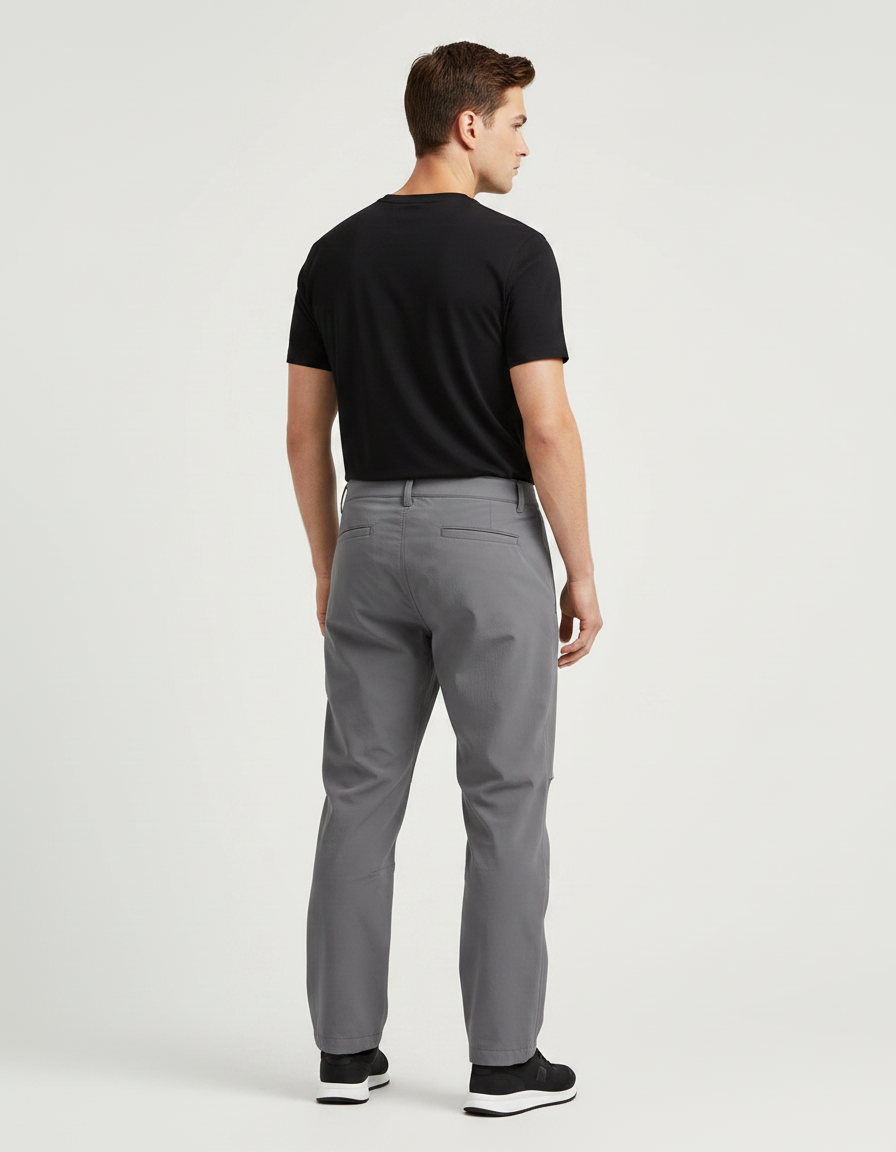 Pantalon Randonnée Gris Imperméable Coupe Droite Homme - Polyester - vue 2