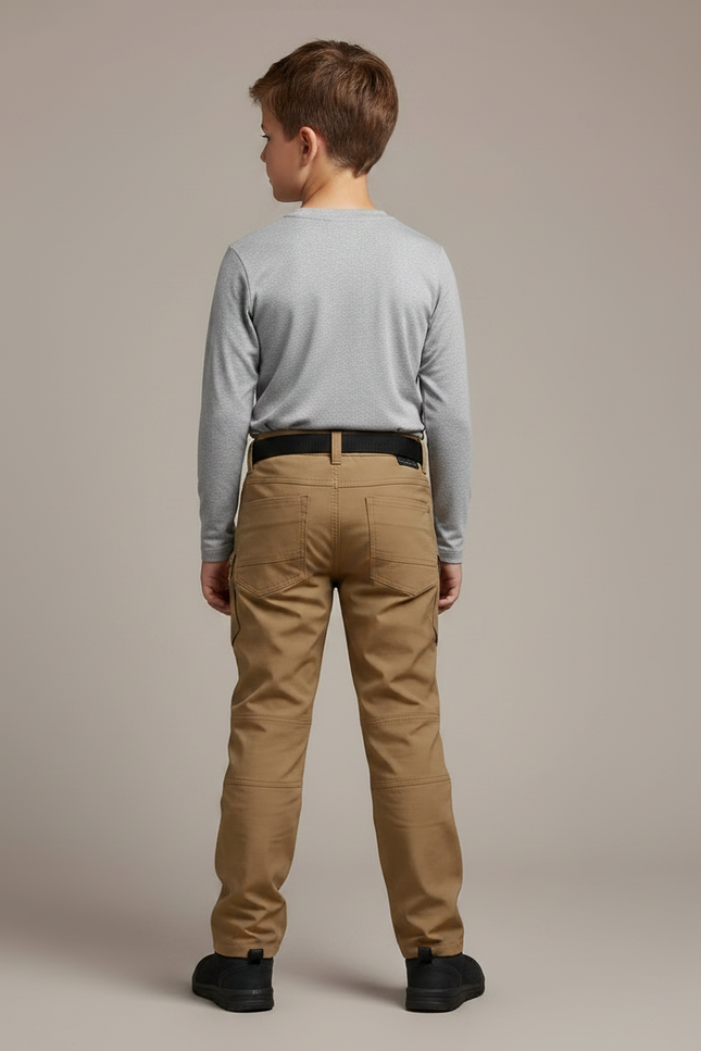 Pantalon Randonnée Kaki Enfant Tactique Robuste - Polyester - vue 2