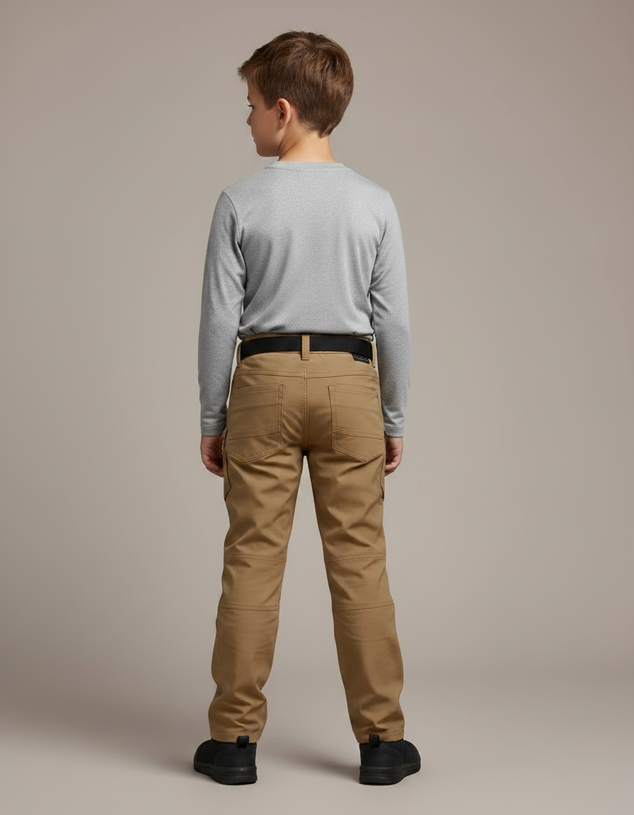 Pantalon Randonnée Kaki Enfant Tactique Robuste - Polyester - vue 2