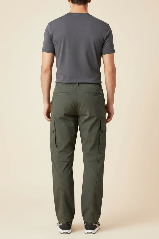 Pantalon Randonnée Kaki Ample Multi-Poches Homme Décontracté - Polyester - vue 2