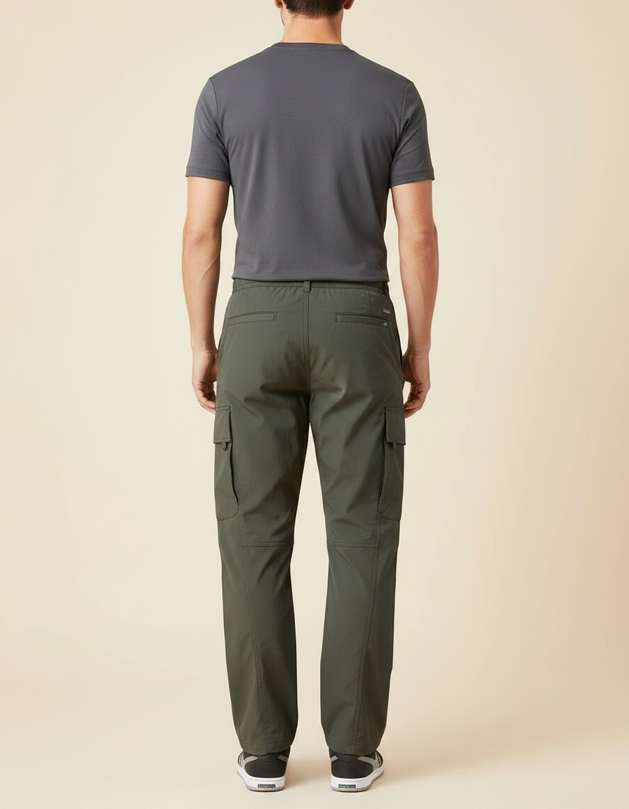 Pantalon Randonnée Kaki Ample Multi-Poches Homme Décontracté - Polyester - vue 2