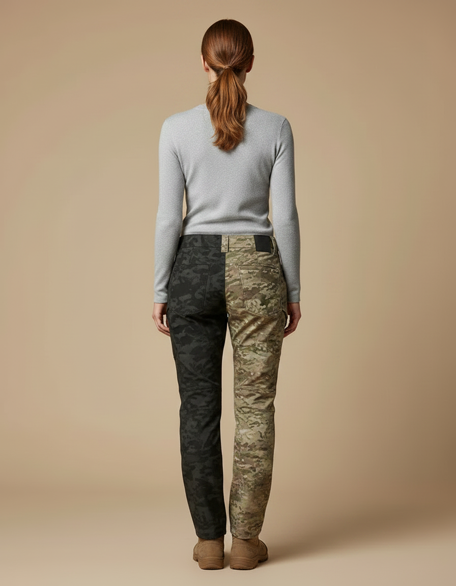 Pantalon Randonnée Camouflage Bicolore Slim Fit Imperméable - Multicolore Polyester - vue 2