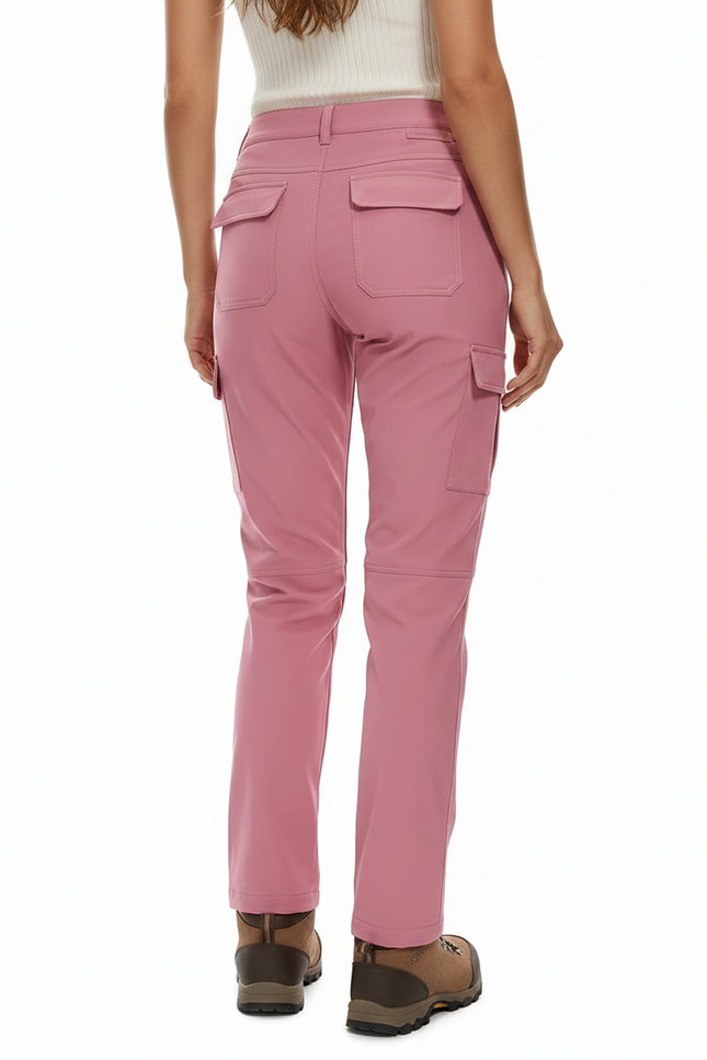 Pantalon Randonnée Rose Cargo Doublé Polaire Imperméable Femme - Polyester - vue 2