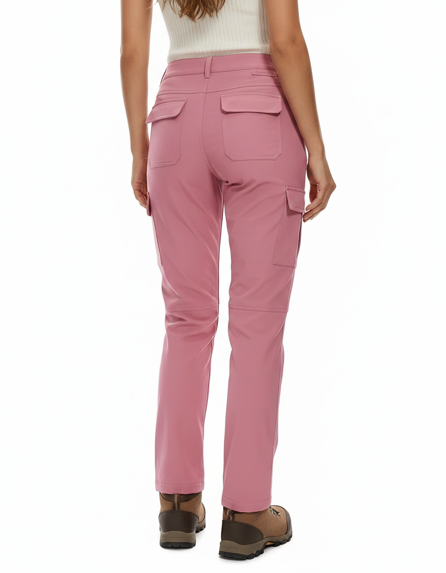 Pantalon Randonnée Rose Cargo Doublé Polaire Imperméable Femme - Polyester - vue 2