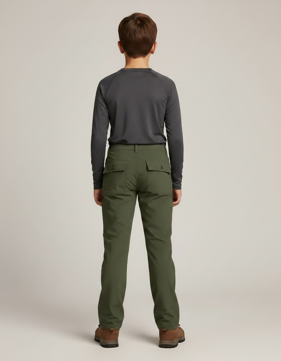 Pantalon Randonnée Vert Kaki Léger Cargo Ajusté - Polyester - vue 2