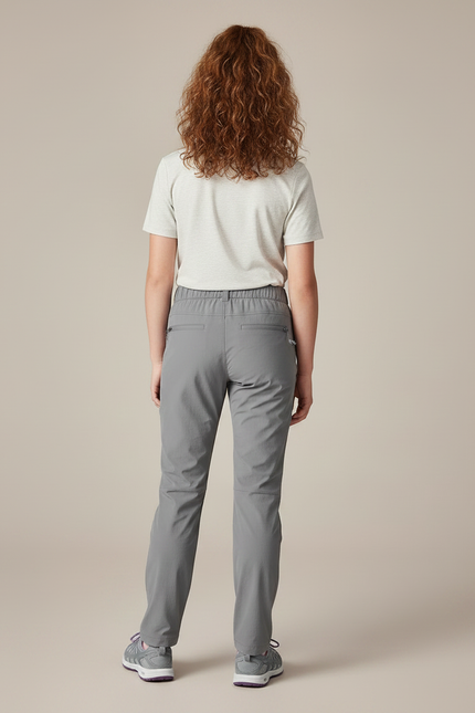Pantalon Randonnée Gris Léger Enfant Séchage Rapide - Polyester - vue 2