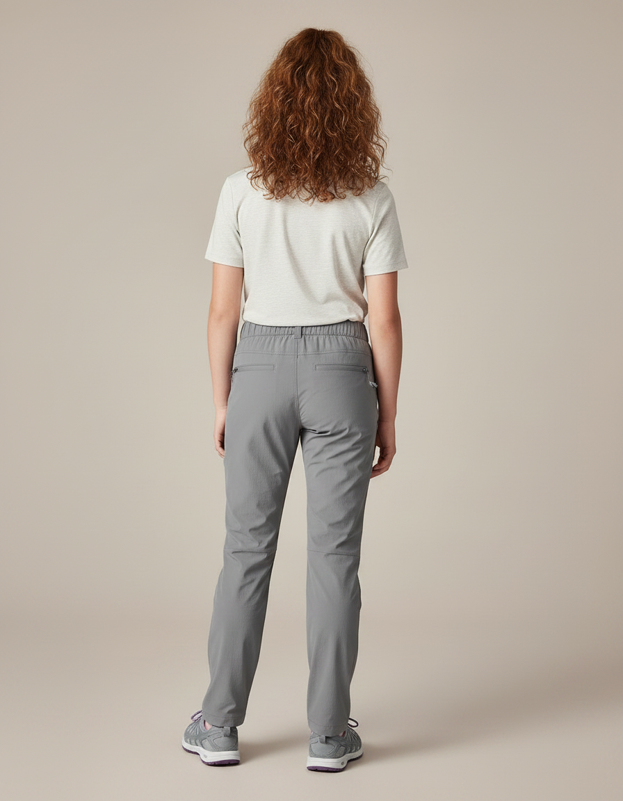 Pantalon Randonnée Gris Léger Enfant Séchage Rapide - Polyester - vue 2