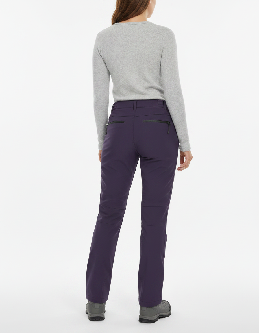 Pantalon Randonnée Grand Froid Femme - Violet Polyester - vue 2