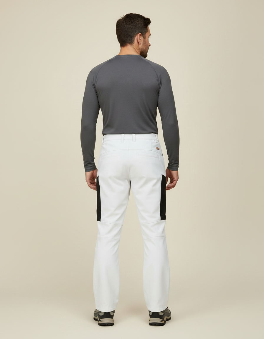 Pantalon Randonnée Homme Blanc Softshell Imperméable Chaud - Polyester - vue 2