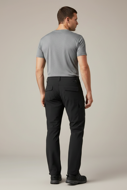 Pantalon Randonnée Noir Softshell Homme Cargo Coupe Droite - Polyester - vue 2