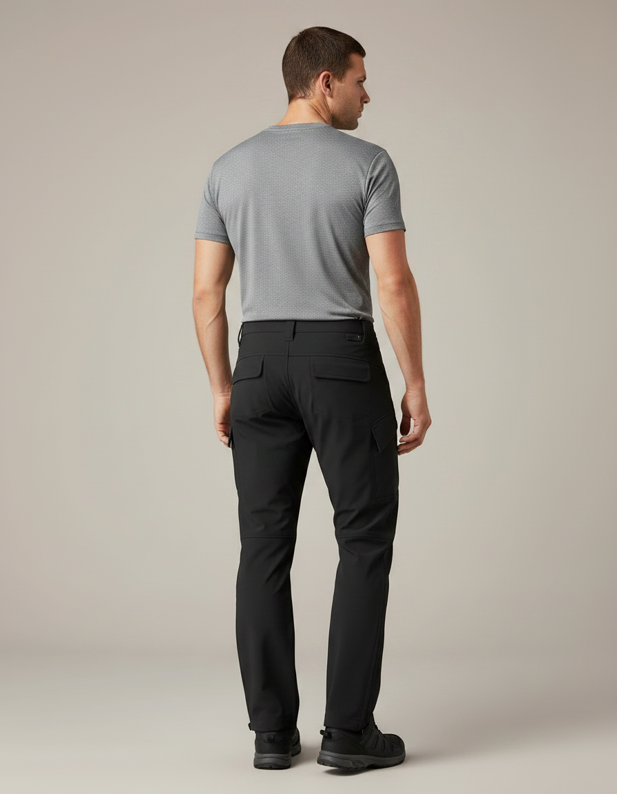 Pantalon Randonnée Noir Softshell Homme Cargo Coupe Droite - Polyester - vue 2