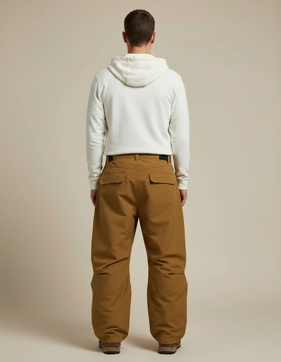 Pantalon Randonnée Marron Ample Cargo Imperméable Homme - Polyester - vue 2