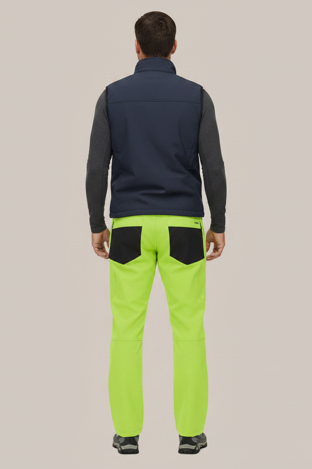 Pantalon Randonnée Vert Fluo Homme Softshell Imperméable - Polyester - vue 2