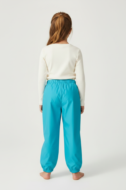 Pantalon Randonnée Turquoise Étanche Motifs Fleurs Fille - Bleu Polyester - vue 2