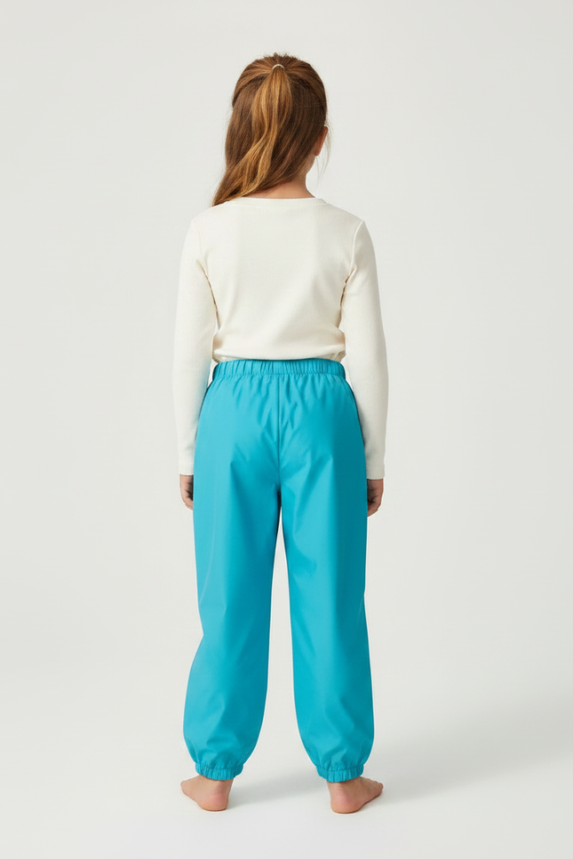 Pantalon Randonnée Turquoise Étanche Motifs Fleurs Fille - Bleu Polyester - vue 2