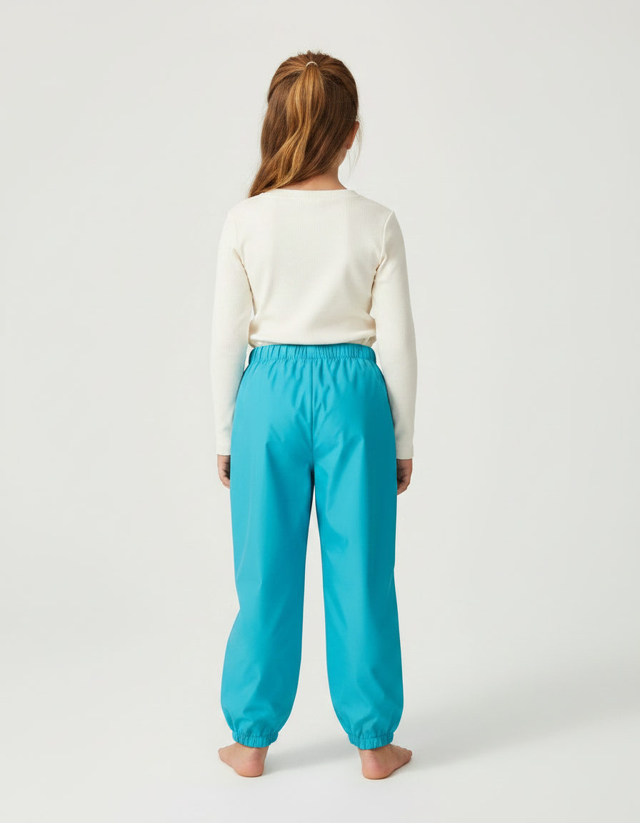 Pantalon Randonnée Turquoise Étanche Motifs Fleurs Fille - Bleu Polyester - vue 2