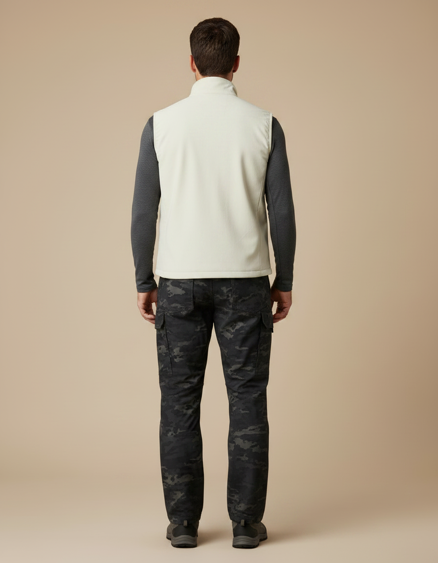Pantalon Randonnée Camouflage Sombre Cargo Multipoches Homme - Multicolore Polyester - vue 2
