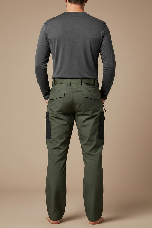 Pantalon Randonnée Vert Militaire Renforcé Tactique Homme - Kaki Polyester - vue 2