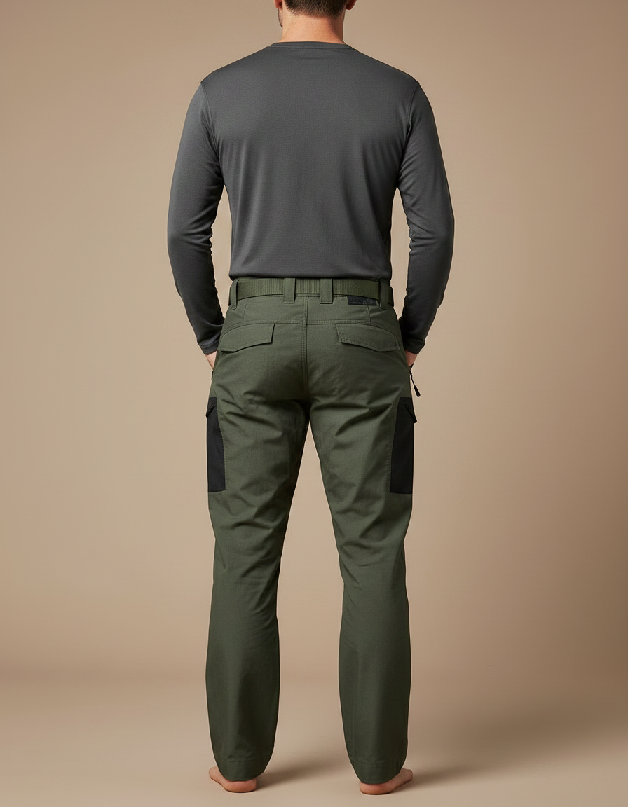 Pantalon Randonnée Vert Militaire Renforcé Tactique Homme - Kaki Polyester - vue 2