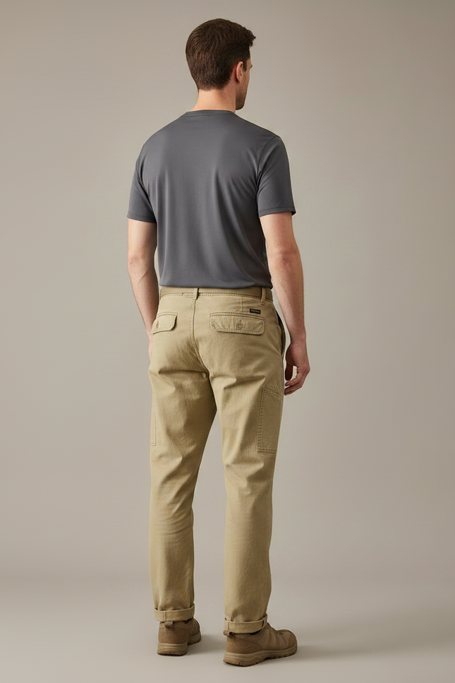 Pantalon Randonnée Kaki Coton Ample Décontracté Homme - vue 2