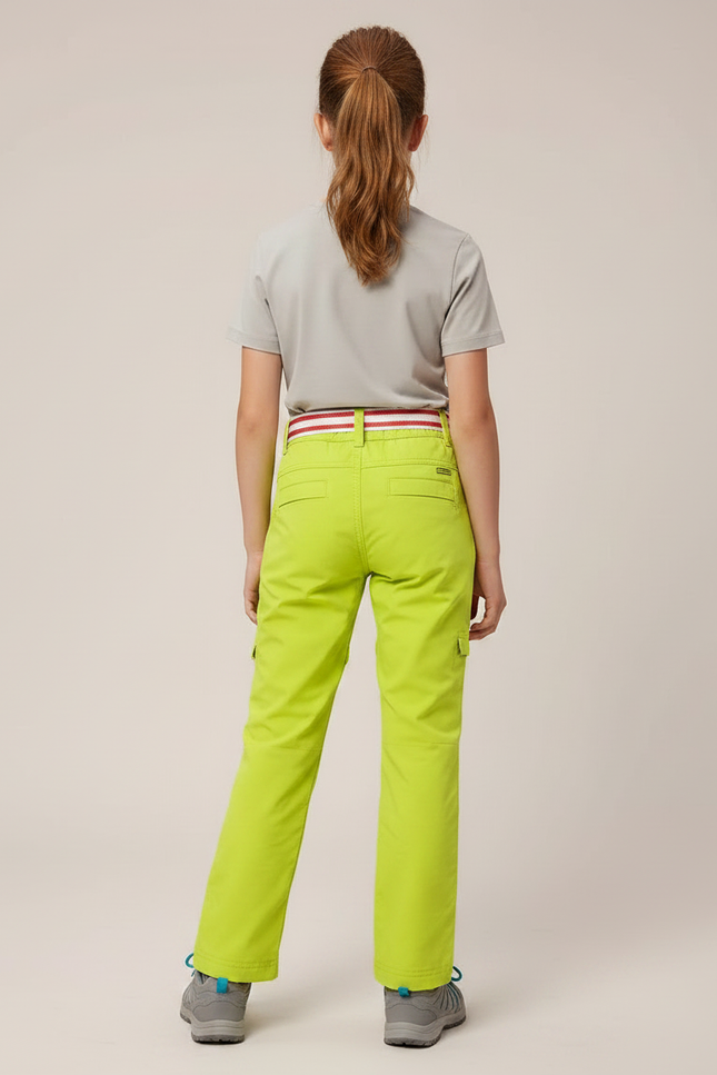 Pantalon Randonnée Convertible Vert Fluorescent Enfant - Polyester - vue 2