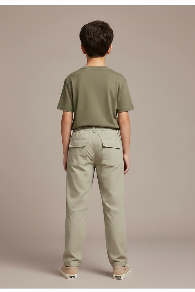Pantalon Randonnée Kaki Enfant Léger Confortable Sport - Polyester - vue 2