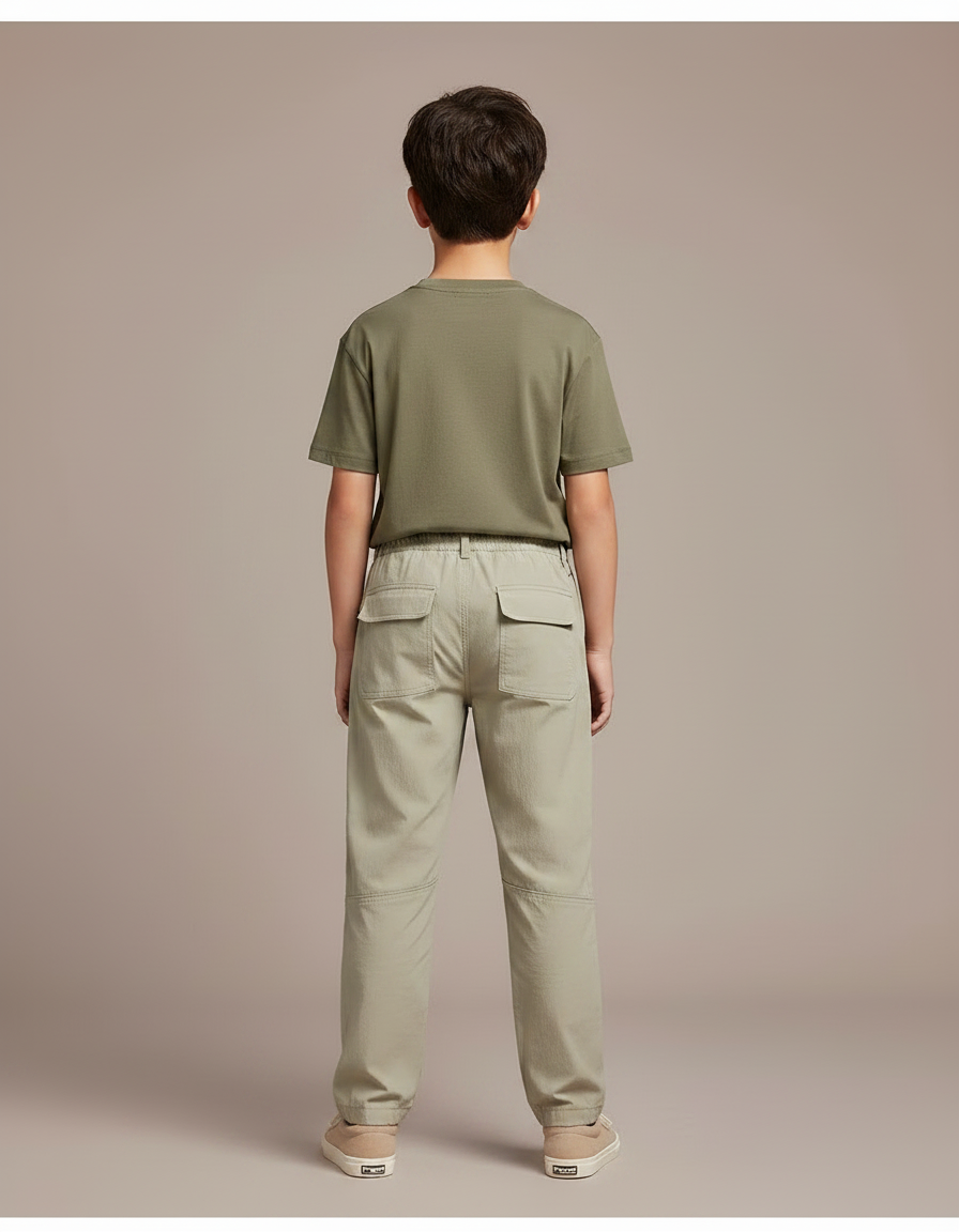 Pantalon Randonnée Kaki Enfant Léger Confortable Sport - Polyester - vue 2