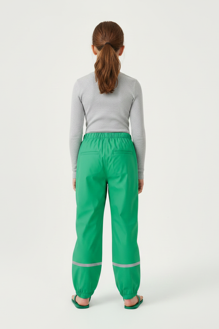 Pantalon Randonnée Vert Enfant Imperméable Réfléchissant Élastique - Polyester - vue 2