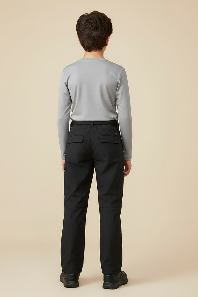 Pantalon Randonnée Noir Cargo Enfant Multi-poches - Polyester - vue 2