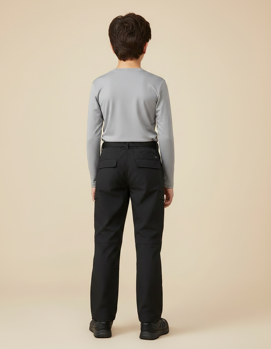Pantalon Randonnée Noir Cargo Enfant Multi-poches - Polyester - vue 2