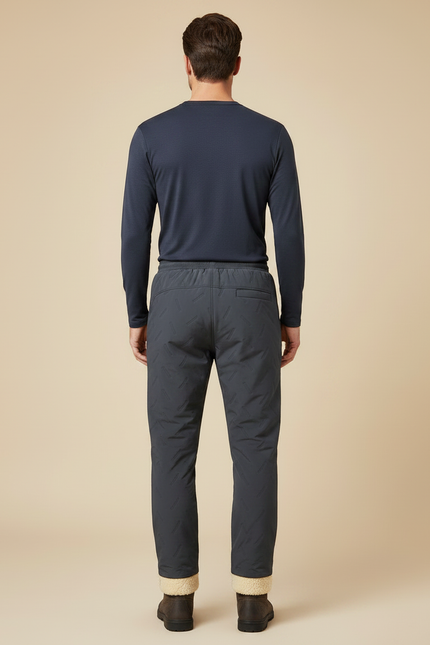 Pantalon Randonnée Rembourré Matelassé Gris Chaud Homme - Polyester - vue 2