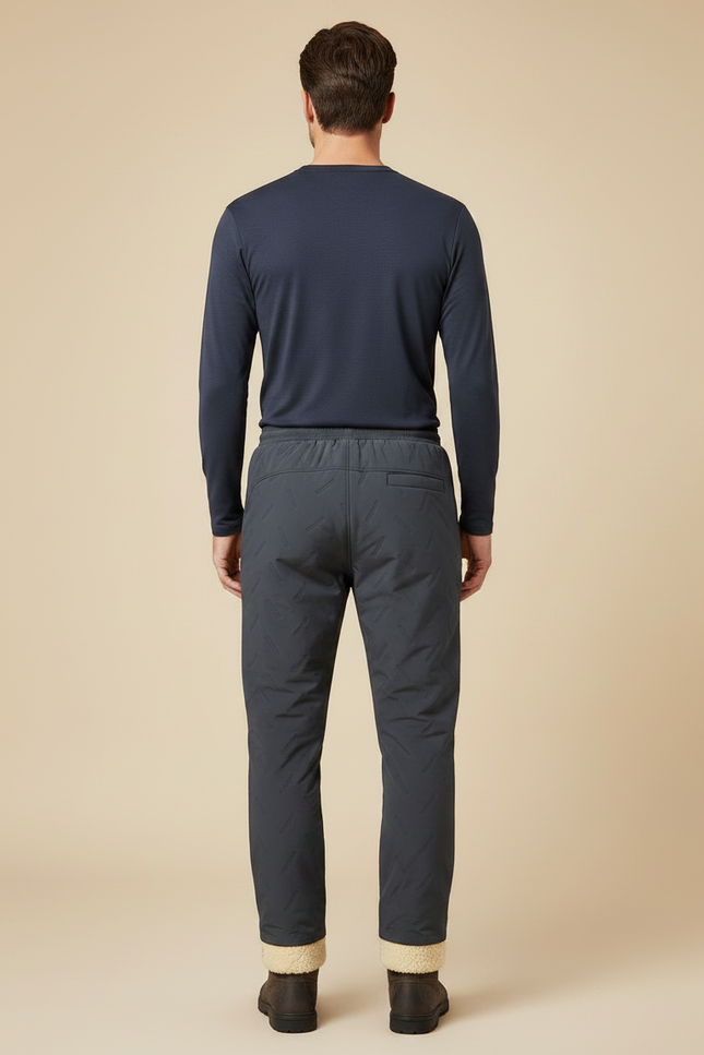 Pantalon Randonnée Rembourré Matelassé Gris Chaud Homme - Polyester - vue 2