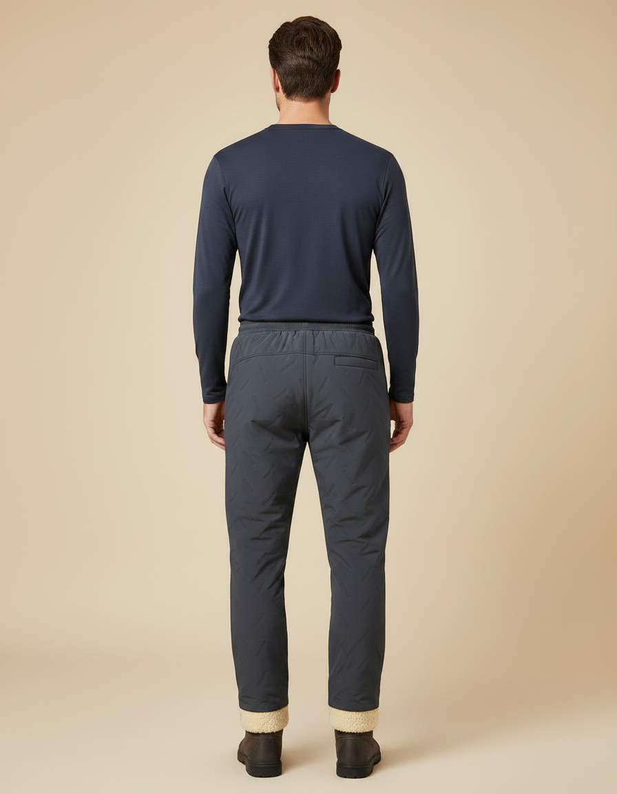 Pantalon Randonnée Rembourré Matelassé Gris Chaud Homme - Polyester - vue 2