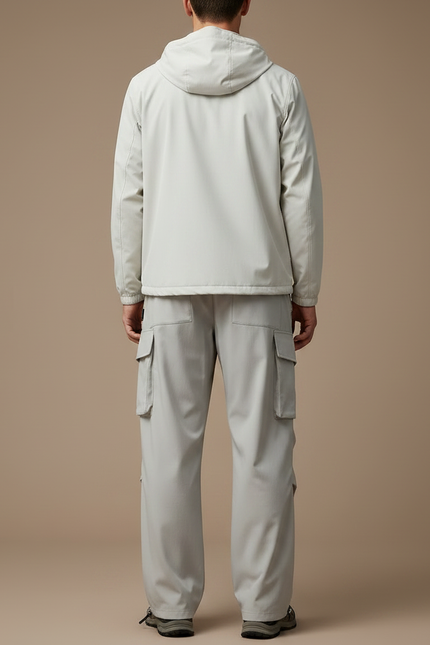 Pantalon Randonnée Gris Clair Cargo Ample Décontracté - Polyester - vue 2