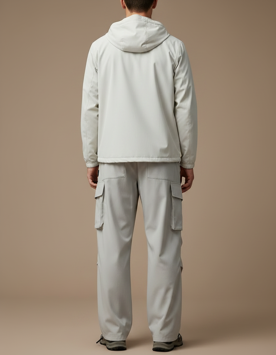 Pantalon Randonnée Gris Clair Cargo Ample Décontracté - Polyester - vue 2
