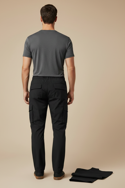Pantalon Randonnée Convertible Noir Léger Homme Séchage Rapide - Polyester - vue 2