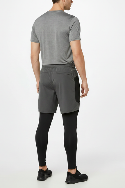 Pantalon Randonnée Gris Homme Sport 2-en-1 Fitness - Polyester - vue 2
