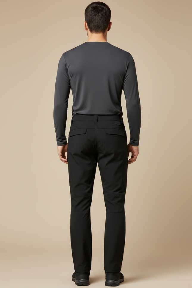 Pantalon Randonnée Noir Cargo Multi-Poches Confortable Homme - Polyester - vue 2